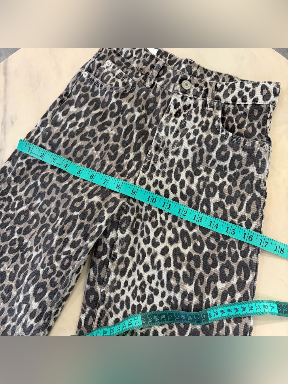 Zara Girls Leopard Print Wide Leg Jeans. - Picture 9 of 10